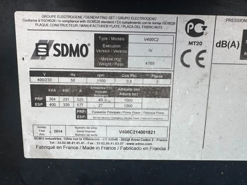 SDMO Volvo TAD 1342GE 440 kVA Silent generatorset - 발전기 세트 : 사진 3 SDMO Volvo TAD 1342GE 440 kVA Silent generatorset - 발전기 세트 : 사진 3