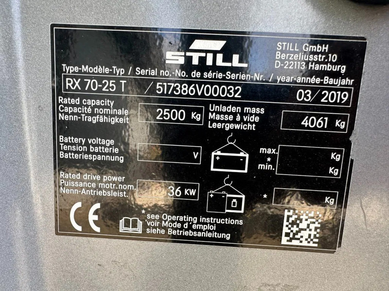 Still RX70-25 T 2.5 ton Duplex Freelift Sideshift LPG Heftruck 2019 - LPG 지게차 : 사진 3 Still RX70-25 T 2.5 ton Duplex Freelift Sideshift LPG Heftruck 2019 - LPG 지게차 : 사진 3