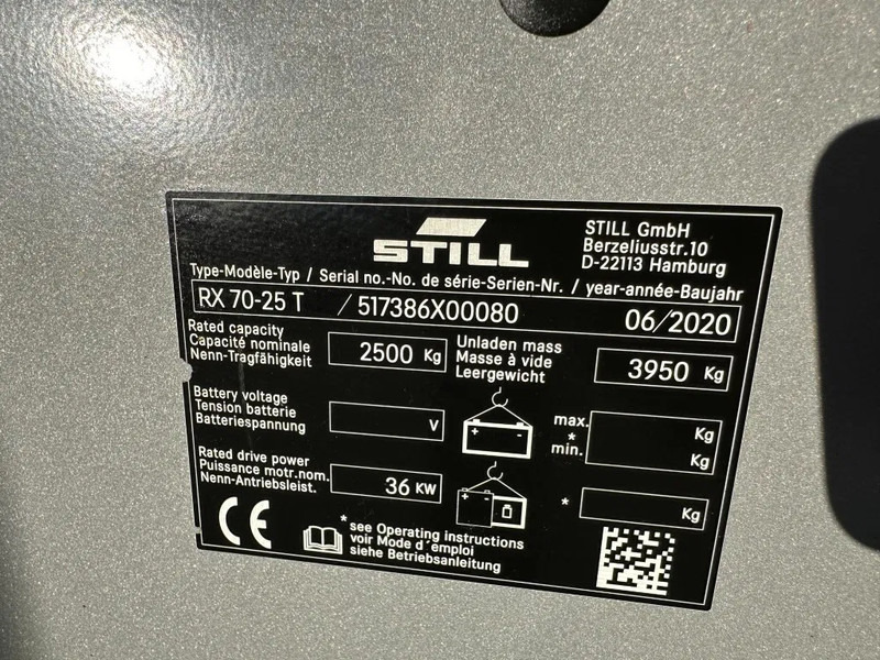 Still RX70-25 T 2.5 ton Duplex Sideshift LPG Heftruck 2020 - LPG 지게차 : 사진 4 Still RX70-25 T 2.5 ton Duplex Sideshift LPG Heftruck 2020 - LPG 지게차 : 사진 4