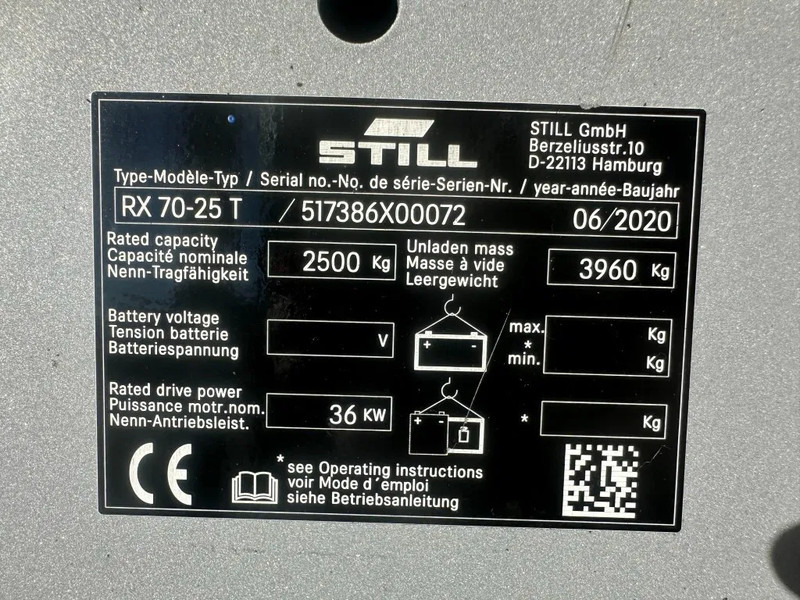 Still RX70-25 T 2.5 ton Duplex Sideshift LPG Heftruck 2020 - LPG 지게차 : 사진 3 Still RX70-25 T 2.5 ton Duplex Sideshift LPG Heftruck 2020 - LPG 지게차 : 사진 3