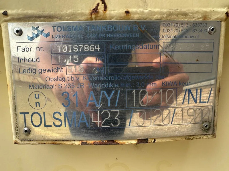 Tolsma Kiwa IBC 1150 liter Dieseltank Milieutank - 저장 탱크 : 사진 3 Tolsma Kiwa IBC 1150 liter Dieseltank Milieutank - 저장 탱크 : 사진 3