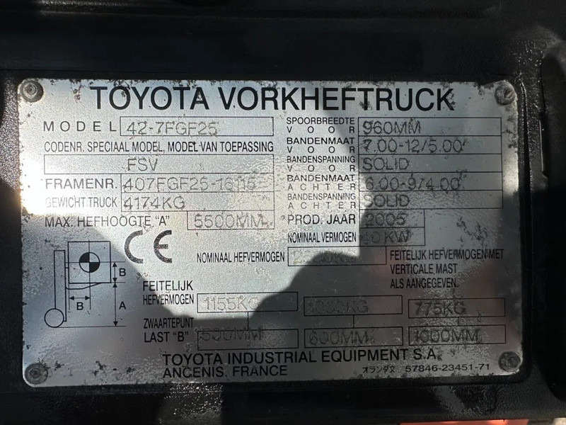 Toyota 2.5 ton Triplex Freelift Sideshift LPG Heftruck - LPG 지게차 : 사진 4 Toyota 2.5 ton Triplex Freelift Sideshift LPG Heftruck - LPG 지게차 : 사진 4