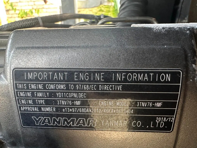 Yanmar 3TNV76-HMF 20 kW / 27 PK Diesel Motor 2020 - 엔진 자재 취급 장비 용 : 사진 3 Yanmar 3TNV76-HMF 20 kW / 27 PK Diesel Motor 2020 - 엔진 자재 취급 장비 용 : 사진 3