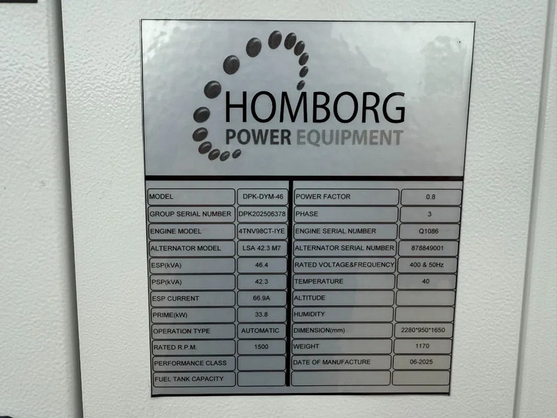 Yanmar Stage 5 Yanmar 45 kVA Silent Rental generatorset - 발전기 세트 : 사진 3 Yanmar Stage 5 Yanmar 45 kVA Silent Rental generatorset - 발전기 세트 : 사진 3