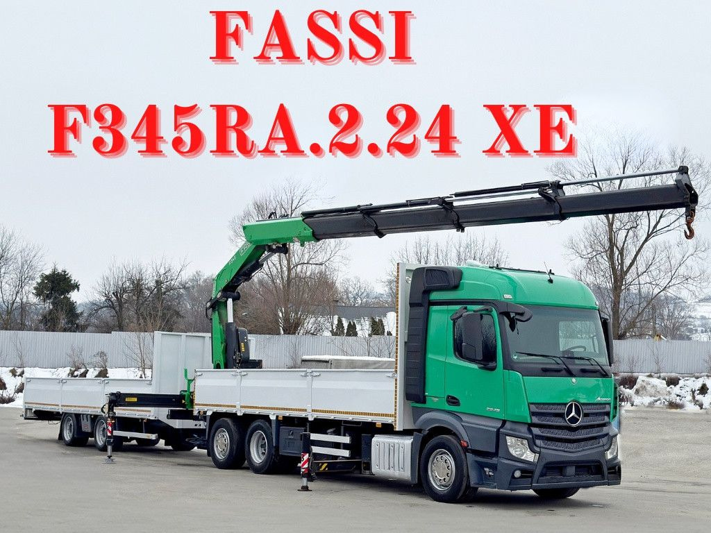 Mercedes-Benz ACTROS 2645 * FASSI F345.24 XE + FUNK + Anhänger - 크레인 트럭 : 사진 1 Mercedes-Benz ACTROS 2645 * FASSI F345.24 XE + FUNK + Anhänger - 크레인 트럭 : 사진 1