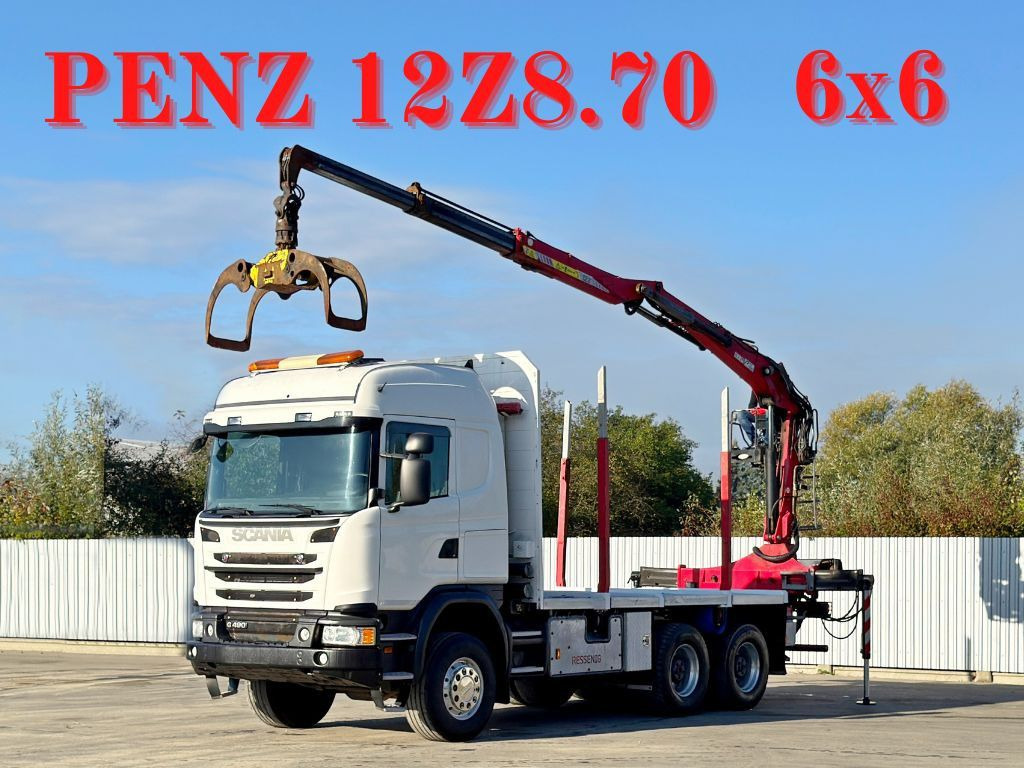 Scania G490* HOLZTRANSPORTER * PENZ 12Z8.70* 6x6 - 크레인 트럭 : 사진 1 Scania G490* HOLZTRANSPORTER * PENZ 12Z8.70* 6x6 - 크레인 트럭 : 사진 1