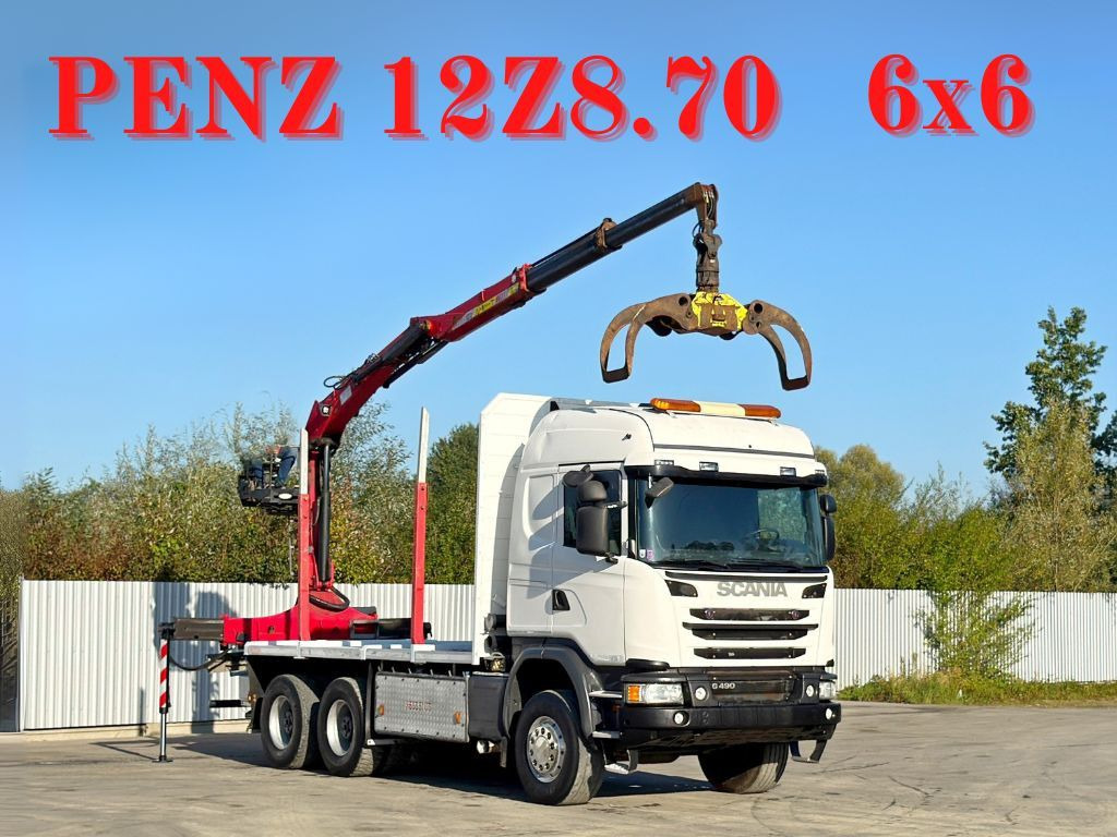 Scania G490* HOLZTRANSPORTER * PENZ 12Z8.70* 6x6 - 목재 트럭, 크레인 트럭 : 사진 1 Scania G490* HOLZTRANSPORTER * PENZ 12Z8.70* 6x6 - 목재 트럭, 크레인 트럭 : 사진 1