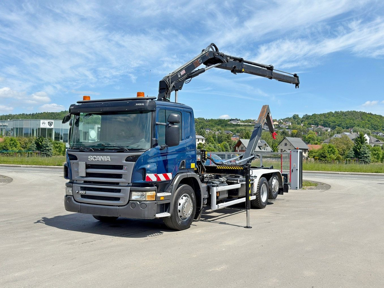 Scania P 360 * ABROLLKIPPER * HIAB 111 BS -2 HIDUO/FUNK - 후크 리프트 트럭, 크레인 트럭 : 사진 2 Scania P 360 * ABROLLKIPPER * HIAB 111 BS -2 HIDUO/FUNK - 후크 리프트 트럭, 크레인 트럭 : 사진 2