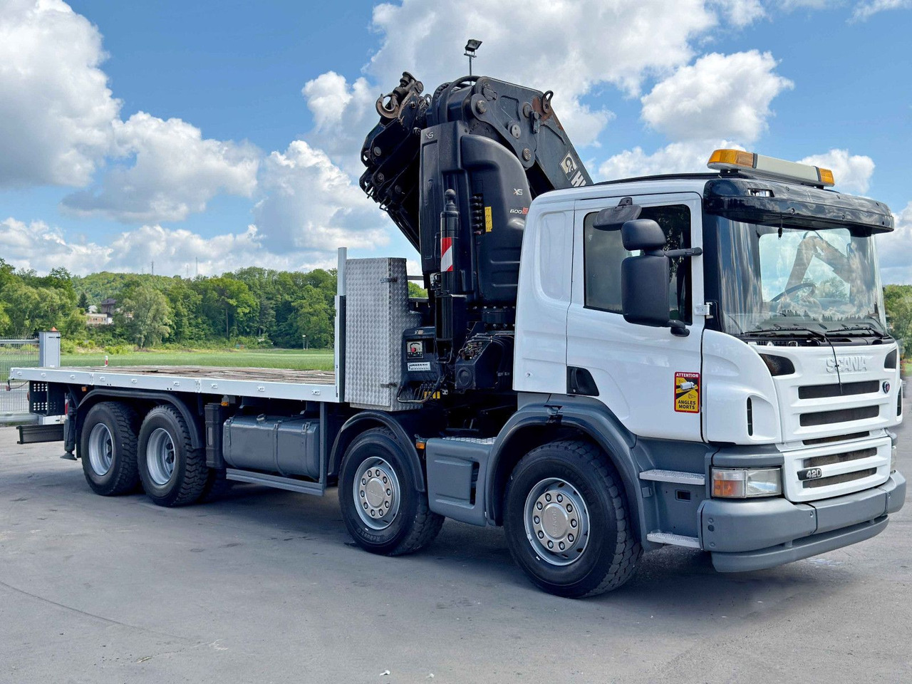 Scania P 420* PLATFORM 6,80m * HIAB 600 EP-5/FUNK * 8x4 - 크레인 트럭 : 사진 3 Scania P 420* PLATFORM 6,80m * HIAB 600 EP-5/FUNK * 8x4 - 크레인 트럭 : 사진 3