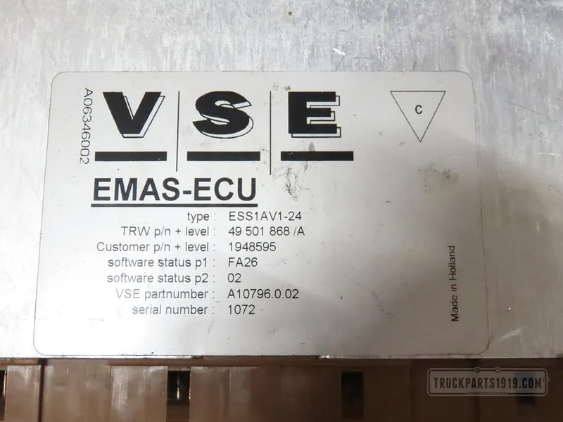 DAF 1948595 VSE Regeleenheid - ECU 트럭 용 : 사진 2 DAF 1948595 VSE Regeleenheid - ECU 트럭 용 : 사진 2