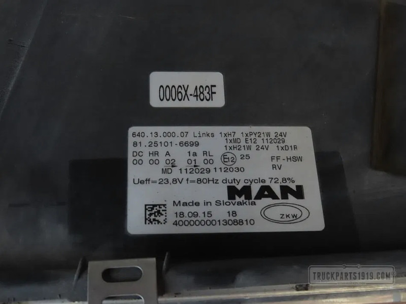 MAN 81.25101.6699 | Koplamp Li. - 전조등 트럭 용 : 사진 3 MAN 81.25101.6699 | Koplamp Li. - 전조등 트럭 용 : 사진 3