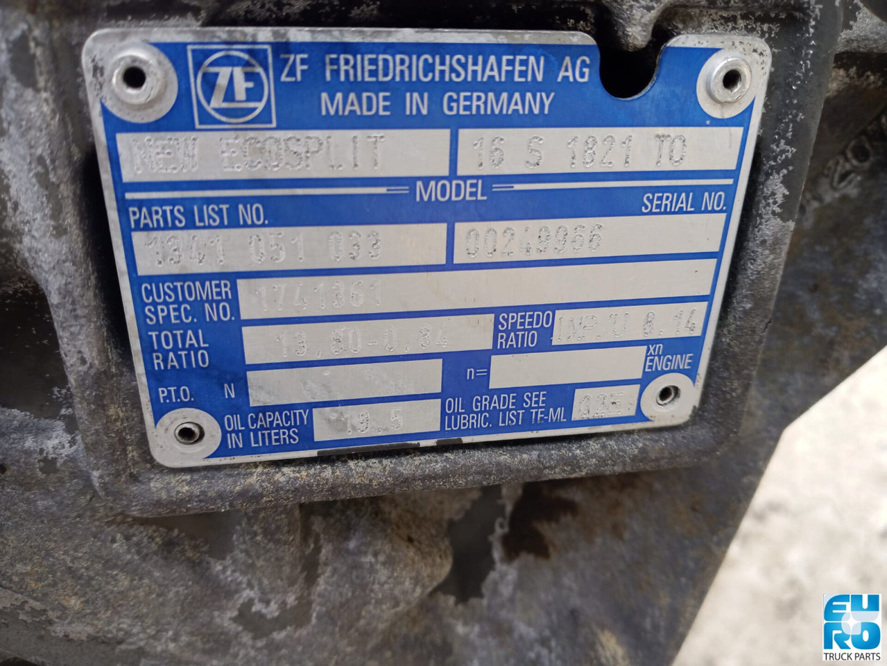 DAF ZF VERSNELLINGSBAK GEBRUIKT ZF16S1821TO MET RETARDER IT ECOSPLIT 6085005044 000242 - 기어박스 트럭 용 : 사진 3 DAF ZF VERSNELLINGSBAK GEBRUIKT ZF16S1821TO MET RETARDER IT ECOSPLIT 6085005044 000242 - 기어박스 트럭 용 : 사진 3