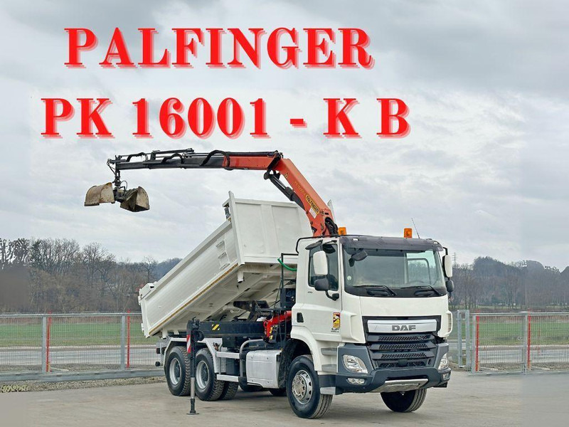 DAF CF 410 * Kipper 4,90 m + PK 16001 - K B * 6x4 - 덤프트럭, 크레인 트럭 : 사진 1 DAF CF 410 * Kipper 4,90 m + PK 16001 - K B * 6x4 - 덤프트럭, 크레인 트럭 : 사진 1