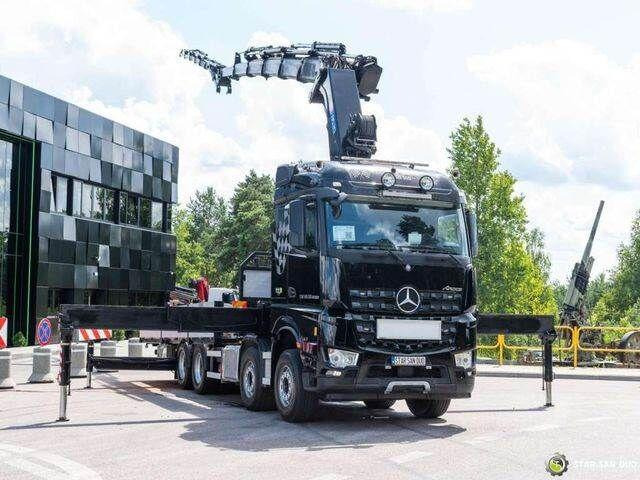 Mercedes-Benz AROCS 3251 8x4 HMF 8520 Fly Jib Winch - 드롭사이드/ 플랫베드 트럭, 크레인 트럭 : 사진 2 Mercedes-Benz AROCS 3251 8x4 HMF 8520 Fly Jib Winch - 드롭사이드/ 플랫베드 트럭, 크레인 트럭 : 사진 2