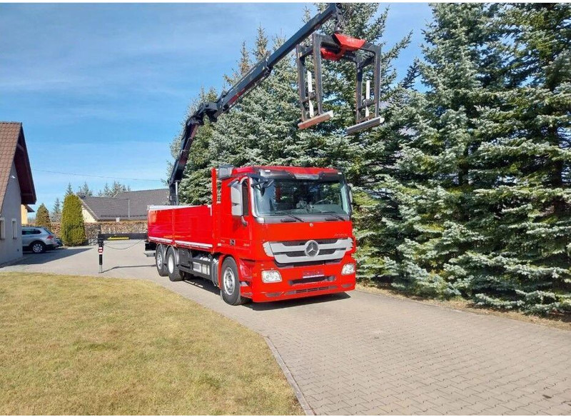 Mercedes-Benz Actros 2546 6x2 Flatbed + Crane HIAB 166 K + RC - 드롭사이드/ 플랫베드 트럭, 크레인 트럭 : 사진 1 Mercedes-Benz Actros 2546 6x2 Flatbed + Crane HIAB 166 K + RC - 드롭사이드/ 플랫베드 트럭, 크레인 트럭 : 사진 1