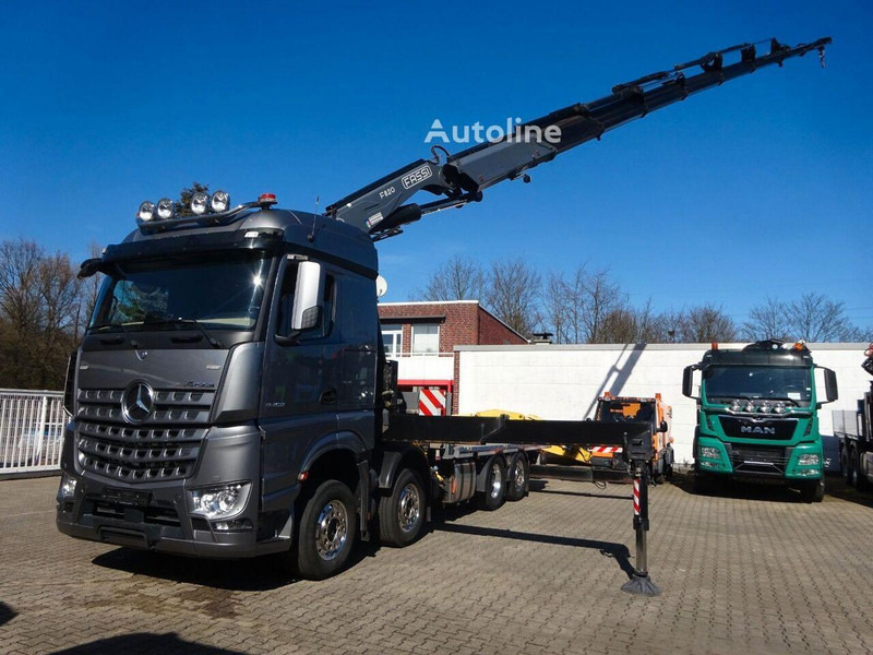 Mercedes-Benz Arocs 3453 8x2 Open Flatbed + Crane Fassi F820 - 드롭사이드/ 플랫베드 트럭, 크레인 트럭 : 사진 5 Mercedes-Benz Arocs 3453 8x2 Open Flatbed + Crane Fassi F820 - 드롭사이드/ 플랫베드 트럭, 크레인 트럭 : 사진 5