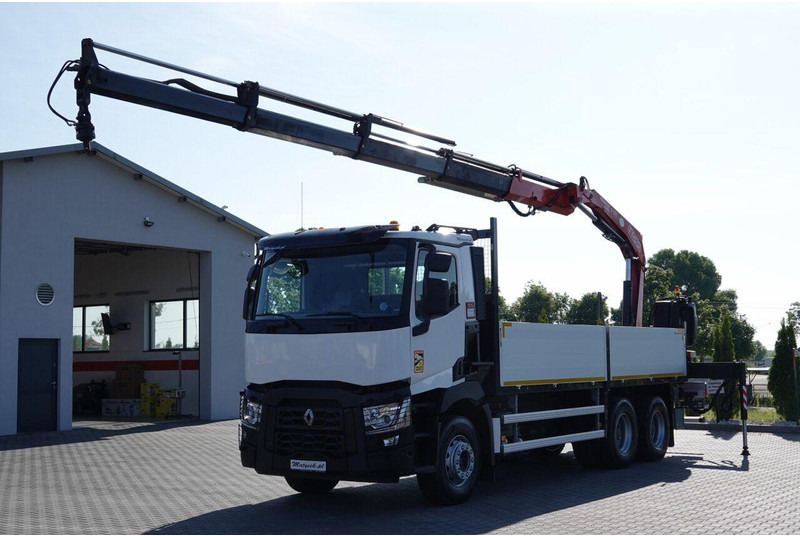 Renault C 380 / 6X4 / SKRZYNIOWY 6.4 M / + HDS FASSI F175A / MAX UDŹWIG - 드롭사이드/ 플랫베드 트럭, 크레인 트럭 : 사진 3 Renault C 380 / 6X4 / SKRZYNIOWY 6.4 M / + HDS FASSI F175A / MAX UDŹWIG - 드롭사이드/ 플랫베드 트럭, 크레인 트럭 : 사진 3