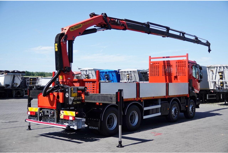 Renault C 430 / 8x4 / SKRZYNIOWY 7 M + HDS PALFINGER PK 2300-EH / WYSÓW - 드롭사이드/ 플랫베드 트럭, 크레인 트럭 : 사진 4 Renault C 430 / 8x4 / SKRZYNIOWY 7 M + HDS PALFINGER PK 2300-EH / WYSÓW - 드롭사이드/ 플랫베드 트럭, 크레인 트럭 : 사진 4