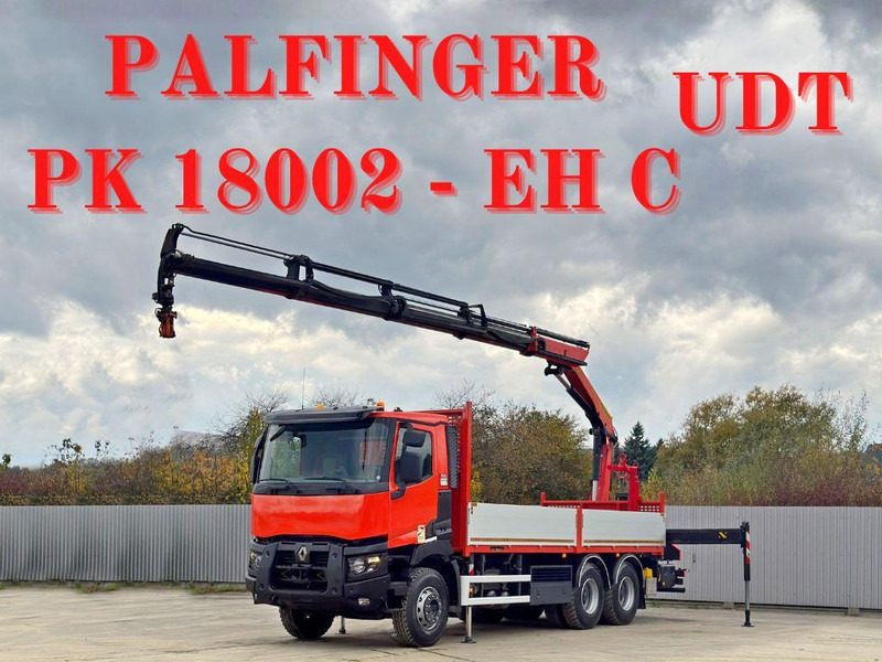 Renault C430 * PALFINGER PK 18002 - EHC + FUNK/ 6x4 - 드롭사이드/ 플랫베드 트럭, 크레인 트럭 : 사진 3 Renault C430 * PALFINGER PK 18002 - EHC + FUNK/ 6x4 - 드롭사이드/ 플랫베드 트럭, 크레인 트럭 : 사진 3