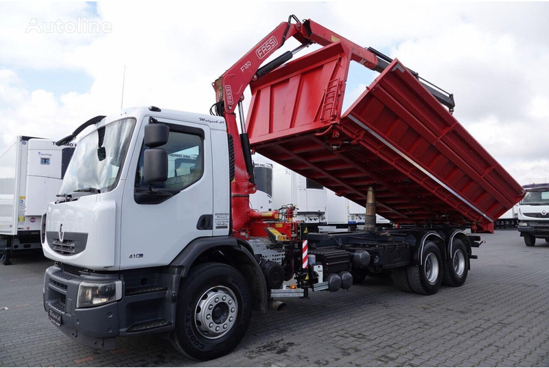Renault LANDER 3 way tipper + crane FASSI 130 6x4 - 덤프트럭, 크레인 트럭 : 사진 2 Renault LANDER 3 way tipper + crane FASSI 130 6x4 - 덤프트럭, 크레인 트럭 : 사진 2