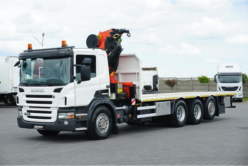 Scania P 420 / 8 X 4 / TRIDEM / SKRZYNIOWY + HDS / PALFINGER PK 26002 / - 드롭사이드/ 플랫베드 트럭, 크레인 트럭 : 사진 2 Scania P 420 / 8 X 4 / TRIDEM / SKRZYNIOWY + HDS / PALFINGER PK 26002 / - 드롭사이드/ 플랫베드 트럭, 크레인 트럭 : 사진 2