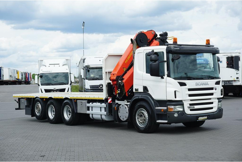 Scania P 420 / 8 X 4 / TRIDEM / SKRZYNIOWY + HDS / PALFINGER PK 26002 / - 드롭사이드/ 플랫베드 트럭, 크레인 트럭 : 사진 3 Scania P 420 / 8 X 4 / TRIDEM / SKRZYNIOWY + HDS / PALFINGER PK 26002 / - 드롭사이드/ 플랫베드 트럭, 크레인 트럭 : 사진 3