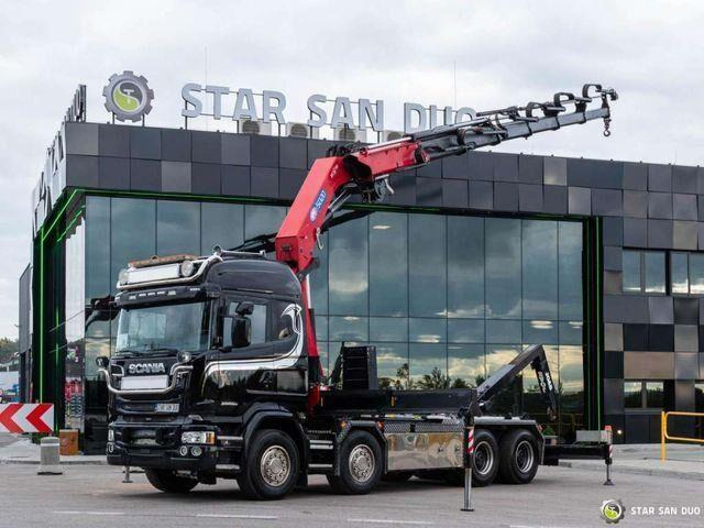 Scania R580 8x4 HMF 5020-K6, JOAB L20 5200AK Hooklift - 후크 리프트 트럭, 크레인 트럭 : 사진 1 Scania R580 8x4 HMF 5020-K6, JOAB L20 5200AK Hooklift - 후크 리프트 트럭, 크레인 트럭 : 사진 1
