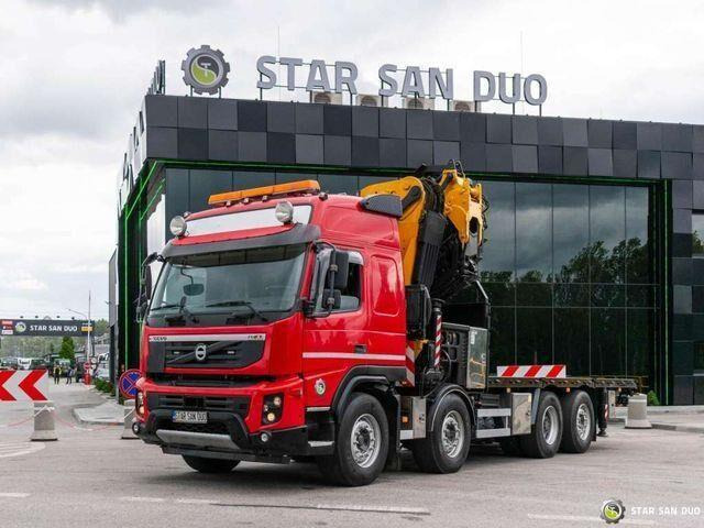 드롭사이드/ 플랫베드 트럭, 크레인 트럭 Volvo FMX 500 8x2 Effer 585 Fly Jib Winch Crane Kran : 사진 6