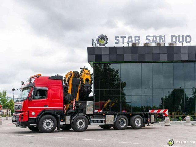 드롭사이드/ 플랫베드 트럭, 크레인 트럭 Volvo FMX 500 8x2 Effer 585 Fly Jib Winch Crane Kran : 사진 13