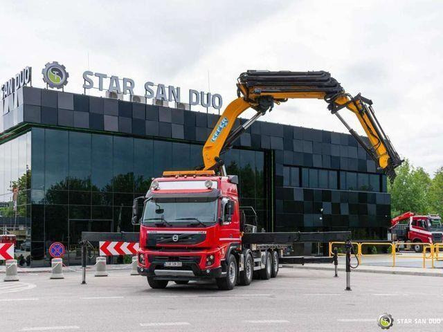 드롭사이드/ 플랫베드 트럭, 크레인 트럭 Volvo FMX 500 8x2 Effer 585 Fly Jib Winch Crane Kran : 사진 8