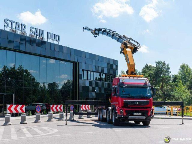 드롭사이드/ 플랫베드 트럭, 크레인 트럭 Volvo FMX 500 8x2 Effer 585 Fly Jib Winch Crane Kran : 사진 5