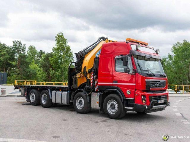 드롭사이드/ 플랫베드 트럭, 크레인 트럭 Volvo FMX 500 8x2 Effer 585 Fly Jib Winch Crane Kran : 사진 9