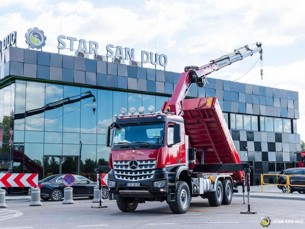 Mercedes-Benz AROCS 3345 6x6 HMF 3220 Winch Crane Tipper - 덤프트럭 : 사진 1 Mercedes-Benz AROCS 3345 6x6 HMF 3220 Winch Crane Tipper - 덤프트럭 : 사진 1