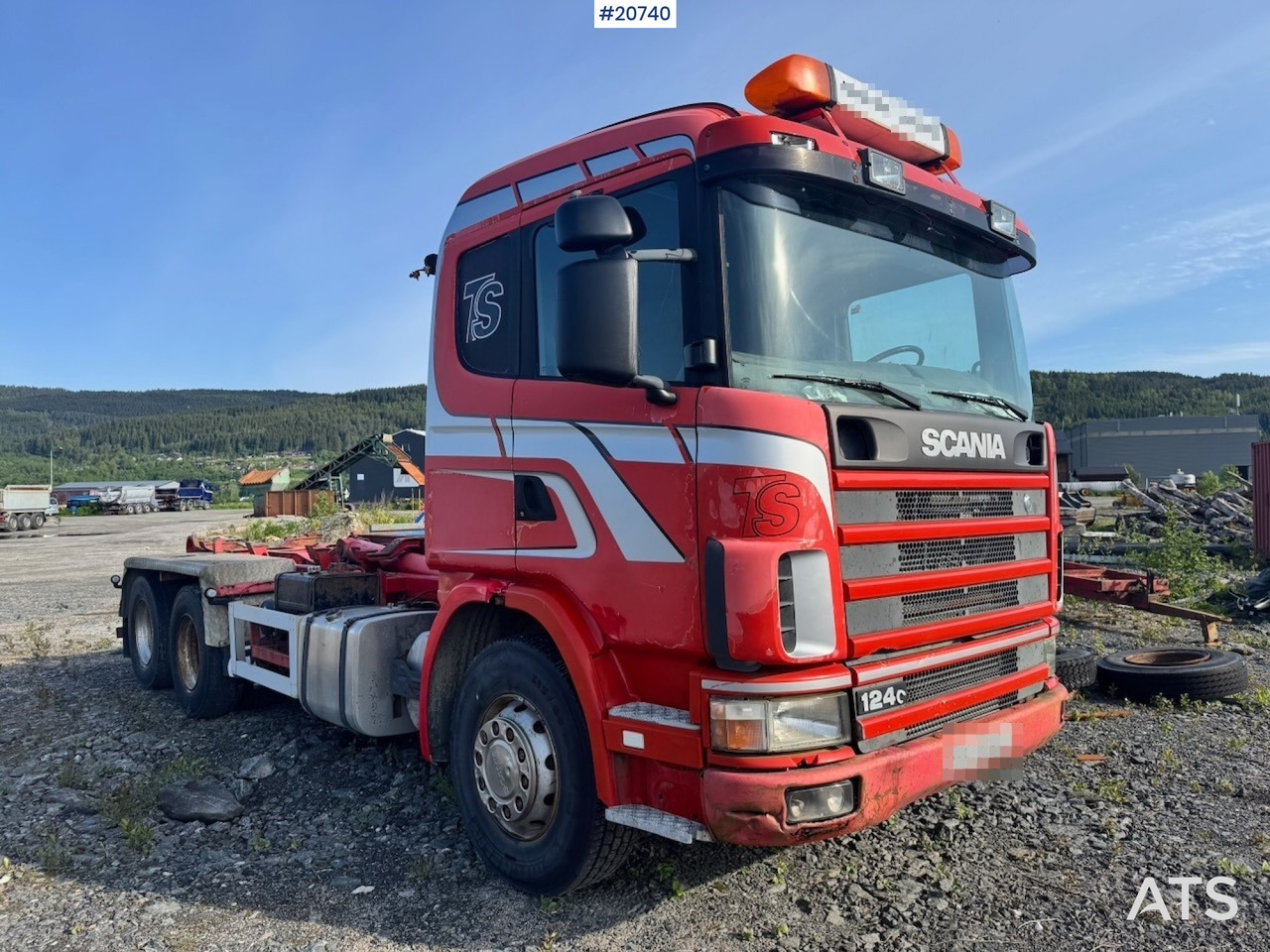 Scania R124 - 후크 리프트 트럭 : 사진 1 Scania R124 - 후크 리프트 트럭 : 사진 1