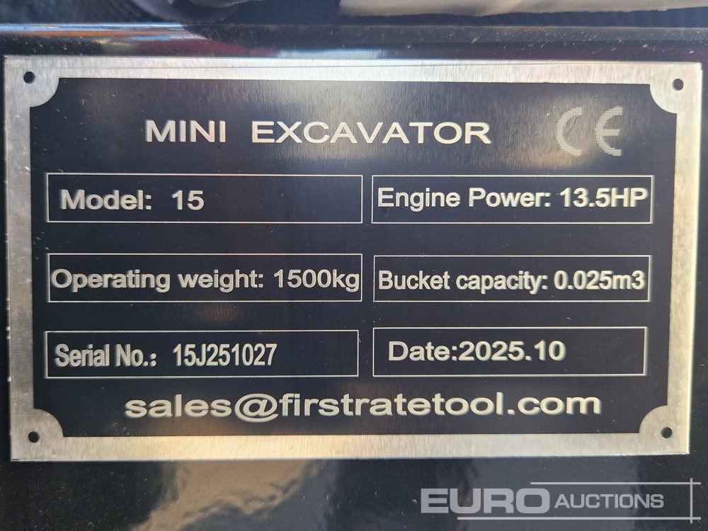 Unused 2025 Miva VA15 - 미니 굴삭기 : 사진 1 Unused 2025 Miva VA15 - 미니 굴삭기 : 사진 1