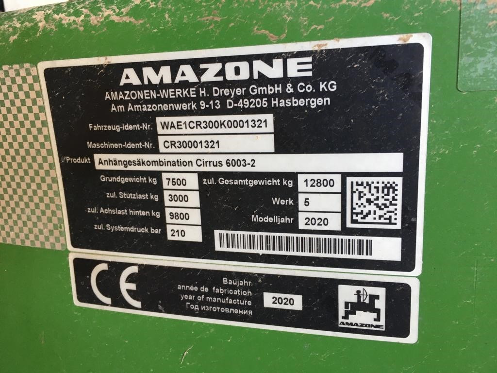 Amazone Cirrus 6003-2 - 파종기 : 사진 4 Amazone Cirrus 6003-2 - 파종기 : 사진 4