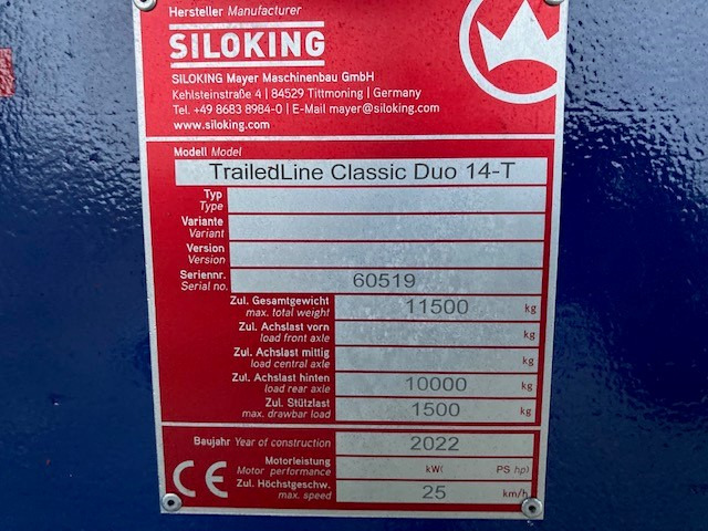 Mayer Siloking TrailedLine Classic Duo 14-T - 목초 믹서 : 사진 2 Mayer Siloking TrailedLine Classic Duo 14-T - 목초 믹서 : 사진 2