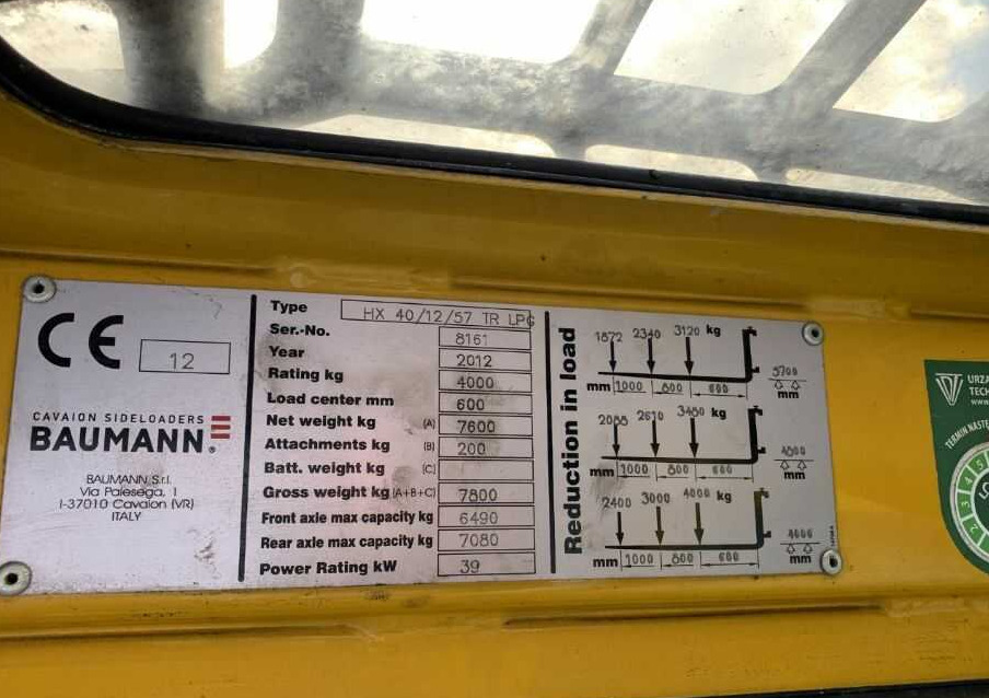 Baumann HX40/12/57TR - 사이드 로더 : 사진 4 Baumann HX40/12/57TR - 사이드 로더 : 사진 4