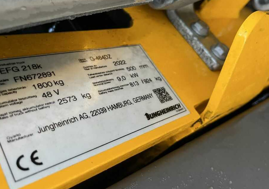 Jungheinrich EFG218k - 전기 지게차 : 사진 4 Jungheinrich EFG218k - 전기 지게차 : 사진 4