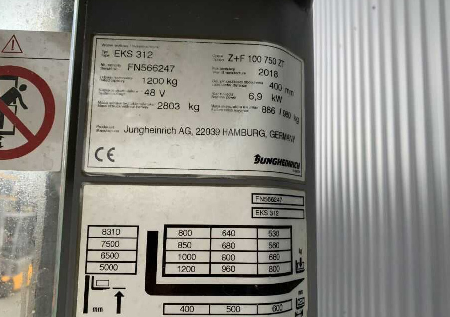 Jungheinrich EKS312 - 오더 피커 : 사진 4 Jungheinrich EKS312 - 오더 피커 : 사진 4