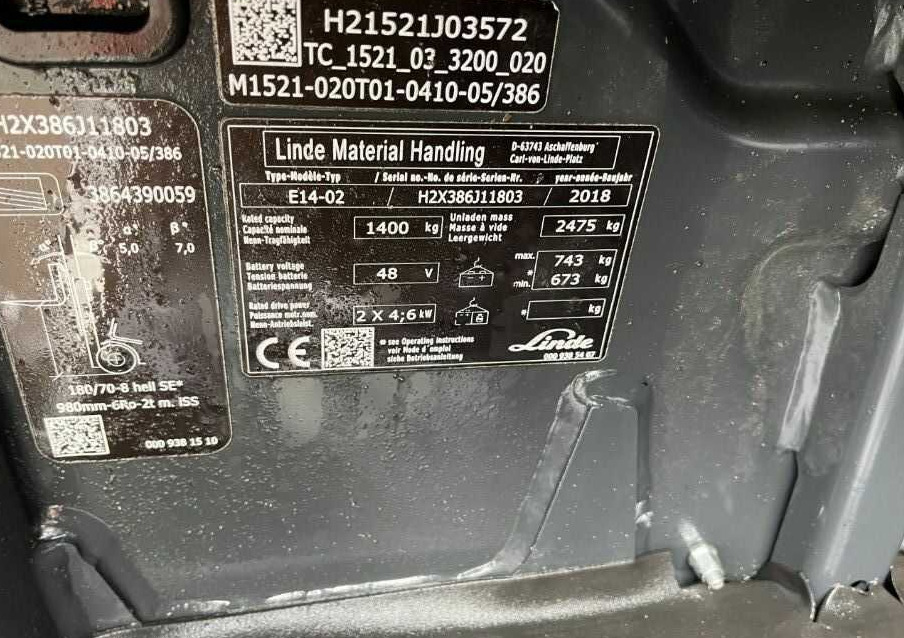 Linde E14-02 - 전기 지게차 : 사진 4 Linde E14-02 - 전기 지게차 : 사진 4