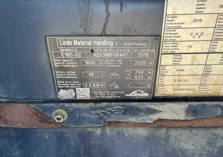 Linde E16C-02 - 전기 지게차 : 사진 4 Linde E16C-02 - 전기 지게차 : 사진 4