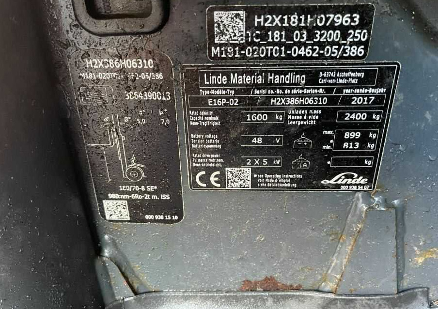 Linde E16P-01 - 전기 지게차 : 사진 4 Linde E16P-01 - 전기 지게차 : 사진 4