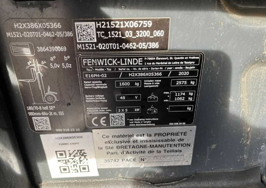 Linde E16PH-02 - 전기 지게차 : 사진 4 Linde E16PH-02 - 전기 지게차 : 사진 4