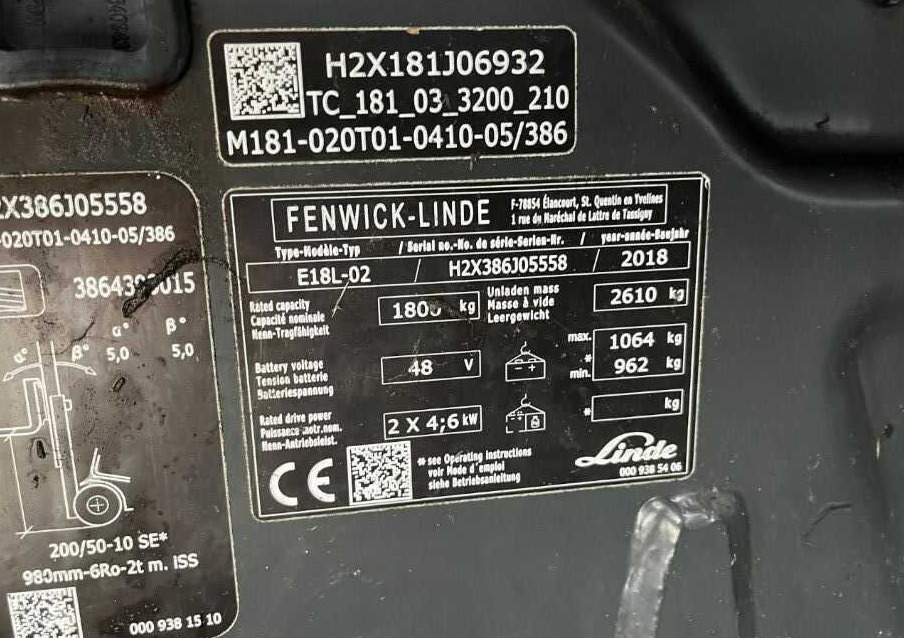 Linde E18L-02 - 전기 지게차 : 사진 4 Linde E18L-02 - 전기 지게차 : 사진 4