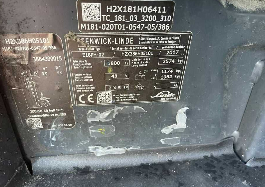 Linde E18PH-02 - 전기 지게차 : 사진 4 Linde E18PH-02 - 전기 지게차 : 사진 4