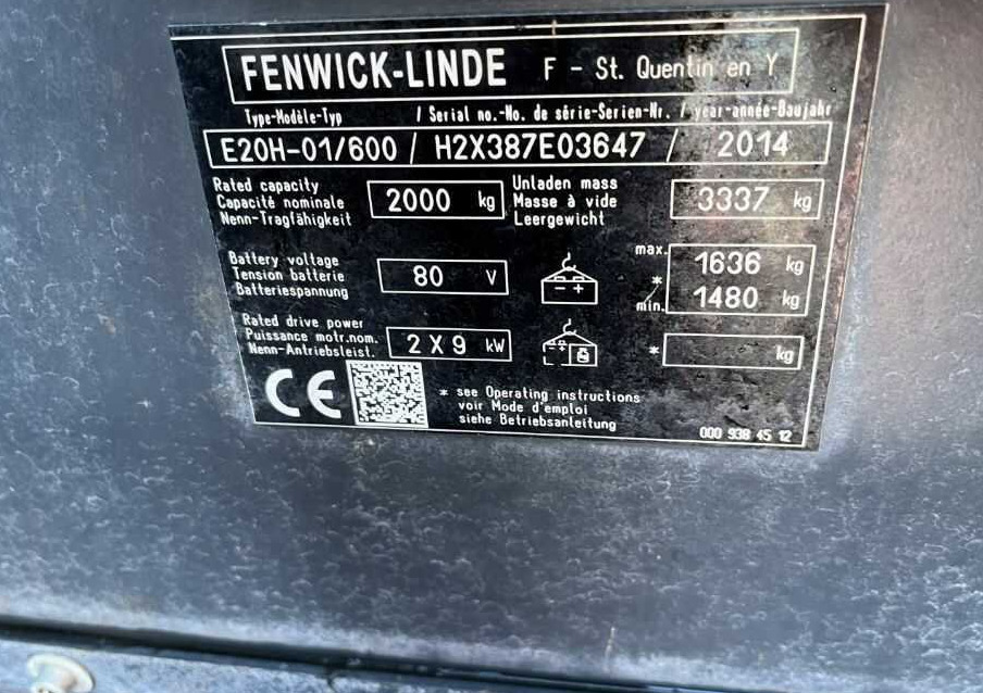 Linde E20H-01/600 - 전기 지게차 : 사진 4 Linde E20H-01/600 - 전기 지게차 : 사진 4