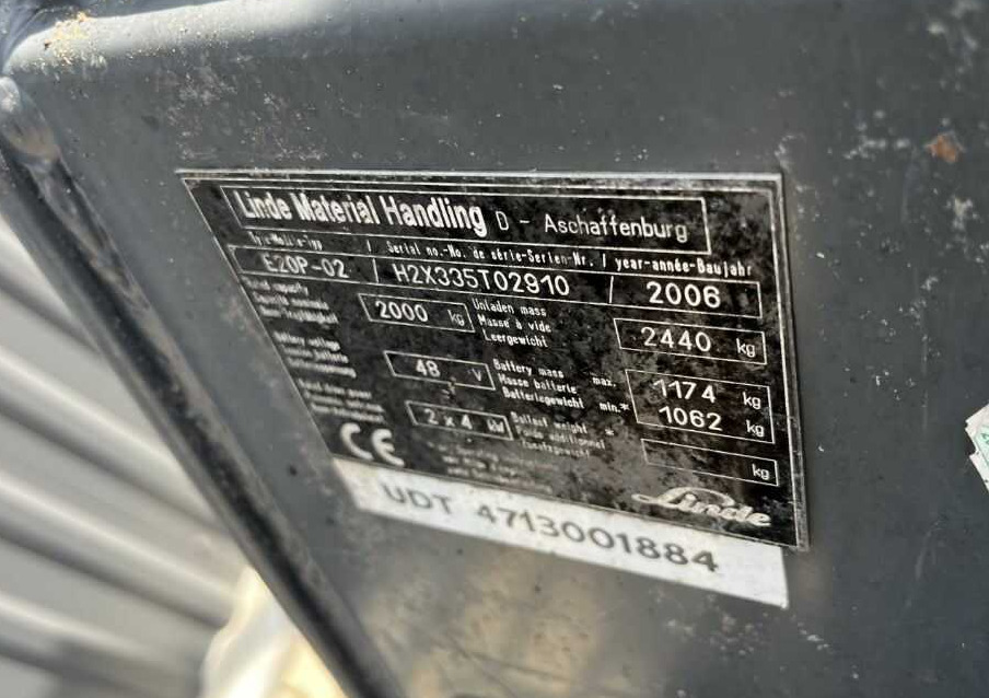 Linde E20P-02 - 전기 지게차 : 사진 4 Linde E20P-02 - 전기 지게차 : 사진 4