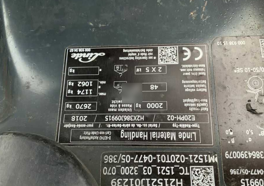 Linde E20PH-02 - 전기 지게차 : 사진 4 Linde E20PH-02 - 전기 지게차 : 사진 4