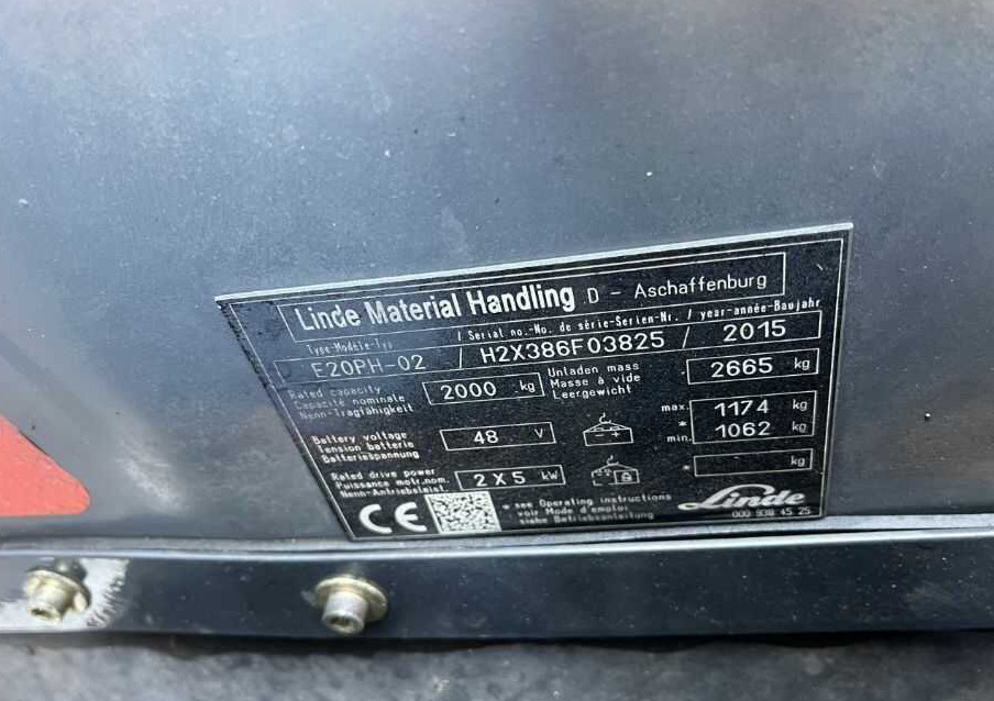 Linde E20PH-02 - 전기 지게차 : 사진 4 Linde E20PH-02 - 전기 지게차 : 사진 4